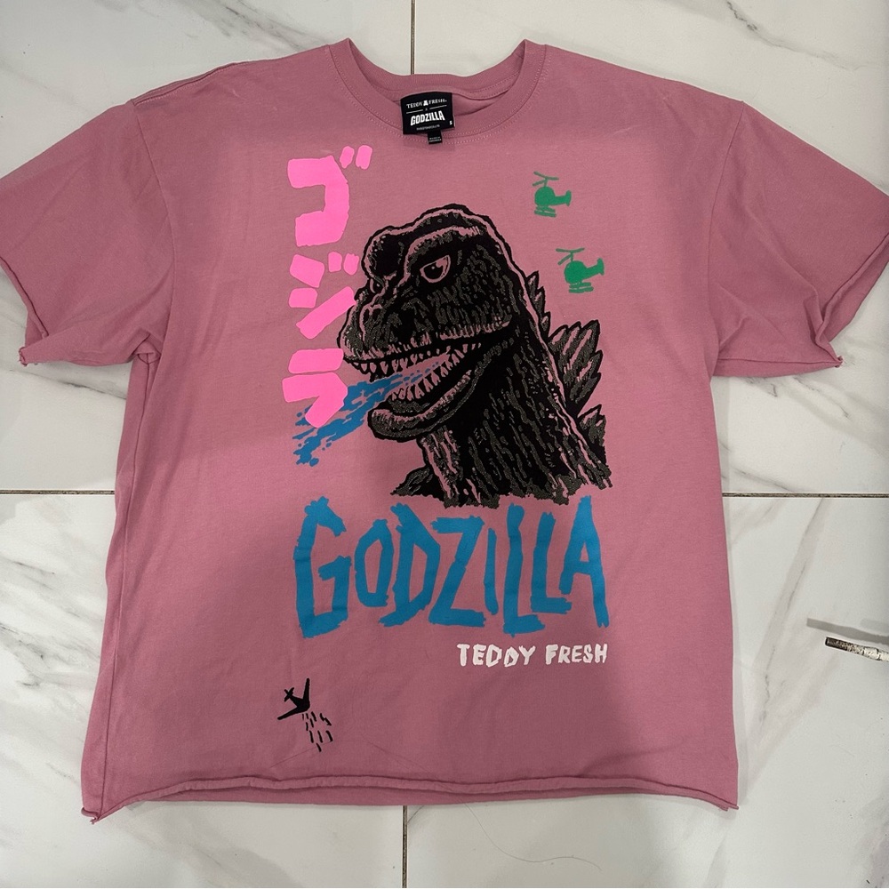 Teddy Fresh x Godzilla Pink Graphic Tee
